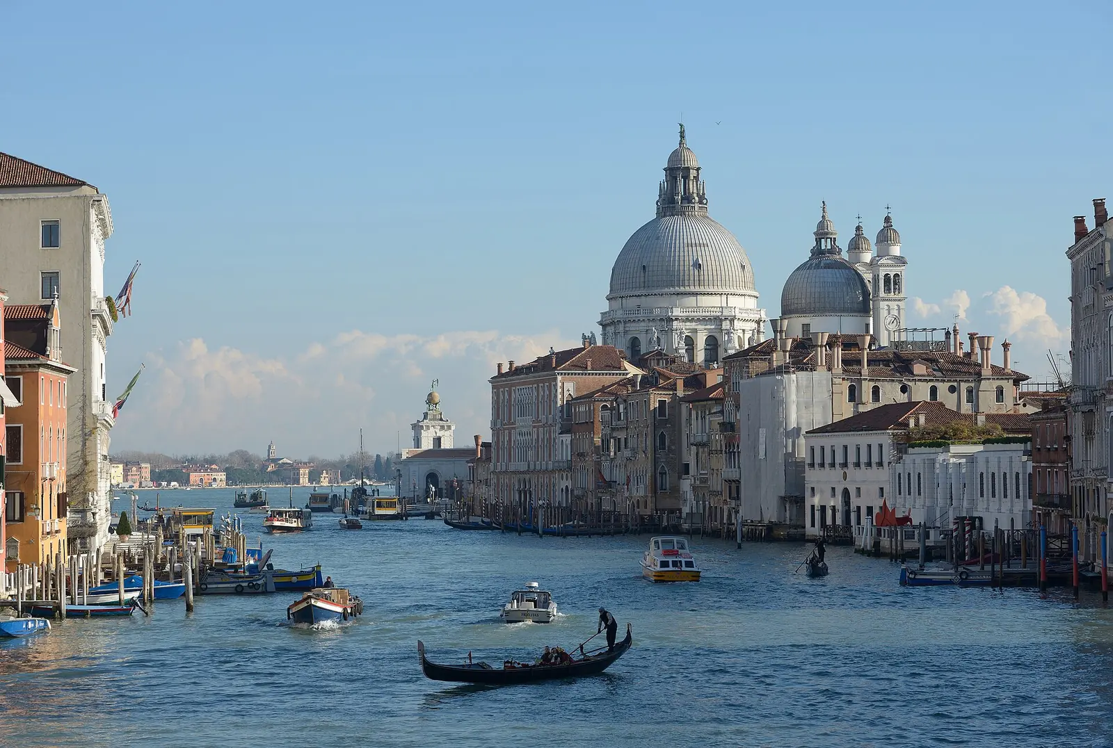 The Grand Canal in Venice with the Salute and Dogana; destination photograph